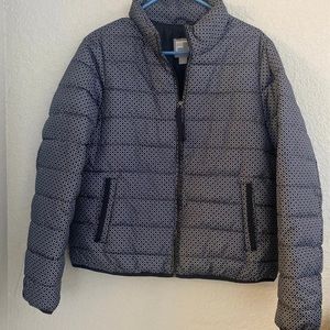 JCPenny Navy Patterned Puffer Jacket